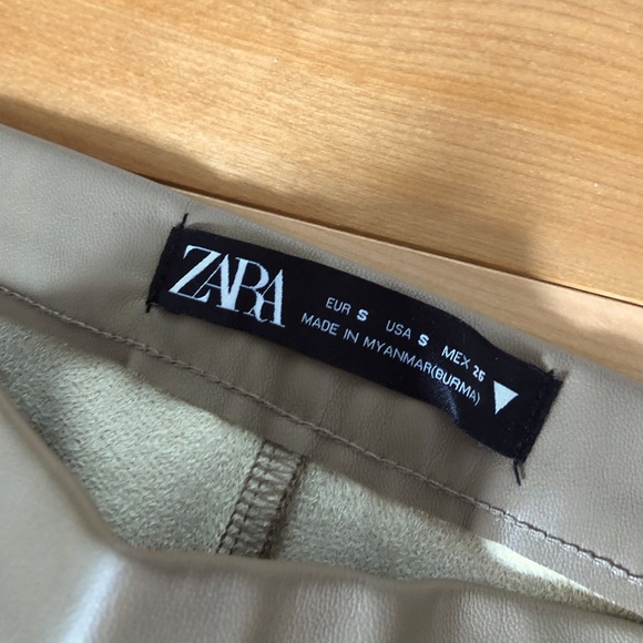 ZARA beige/tan leather pants - Picture 7 of 7